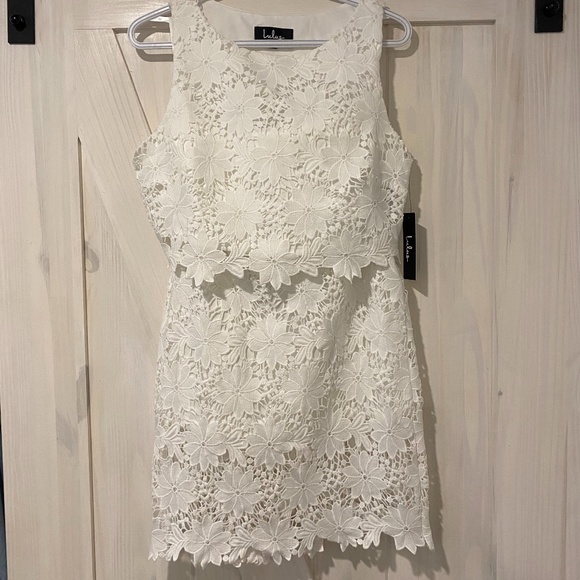 Lulus Look at Me Wow White Lace 2 Piece - Picture 4 of 4